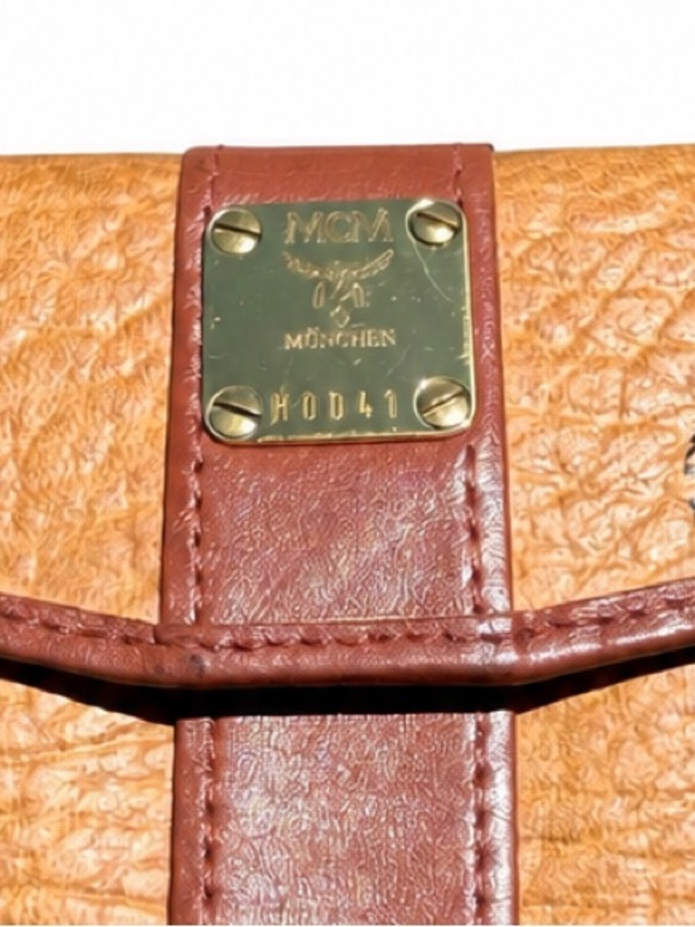 Authentic MCM Visetos Wallet Cognac Brown Monogram Leather Card Holder - Picture 6 of 7
